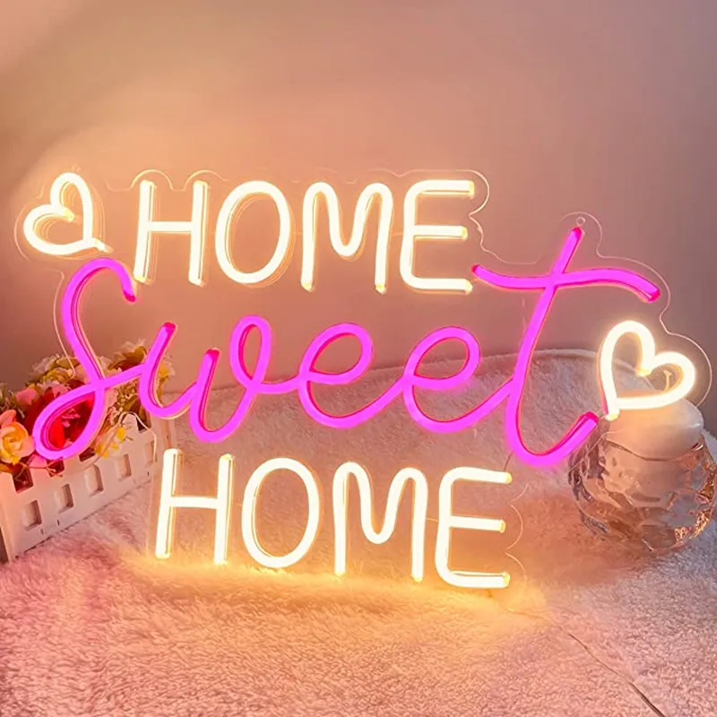

Sweet Home Neon Sign Custom Home Hotel Bedroom Party Wedding Atmosphere LED Lights Wall Decor Boys Girls Birthday Gifts
