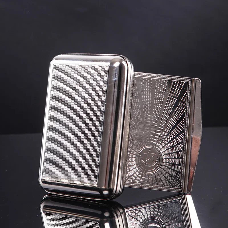 New 1pcs tobacco box Cigarette Case Humidor with paper holder Metal Container Smoking Pipe portable Smoking Accessories B971