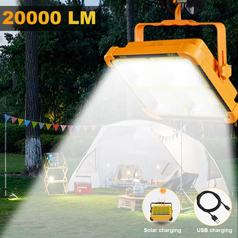 solar flood light Solar Outdoor Rechargeable LED Reflector Spotlight Projector Construction Lamp