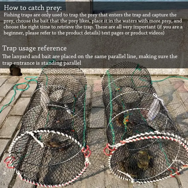 Folded Fishing Bait Trap Crab Trap Bait Lobster Crawfish Shrimp Portable Folded Cast Net 6
