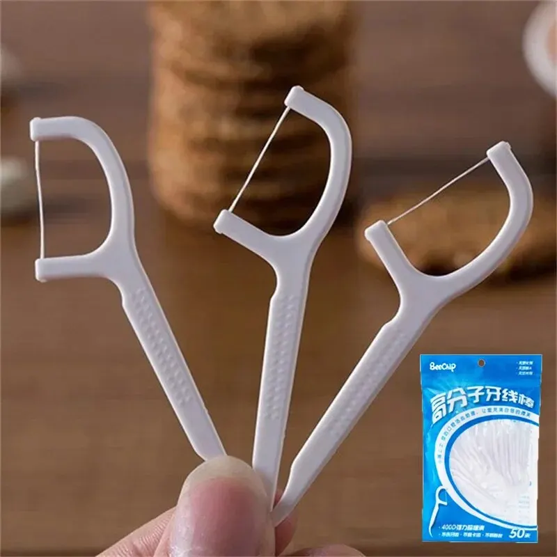 100 PCS Floss Family Pack Ultra-fine Toothpick Disposable Flat Floss Portable Portable Flossing Double Head Use-dental floss
