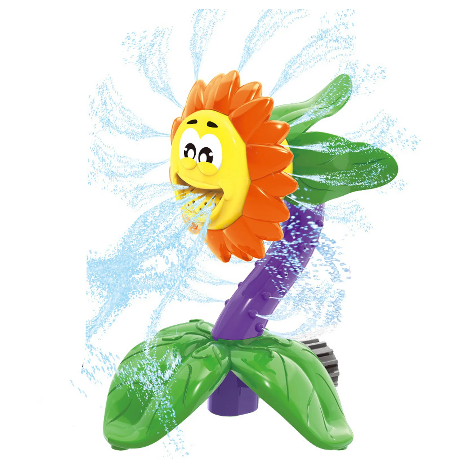 

Summer Outdoor Water Sprinkler Toy Cartoon Sunflower Shaped Kid Backyard Rotating Cute Splashing Sprayer Toy