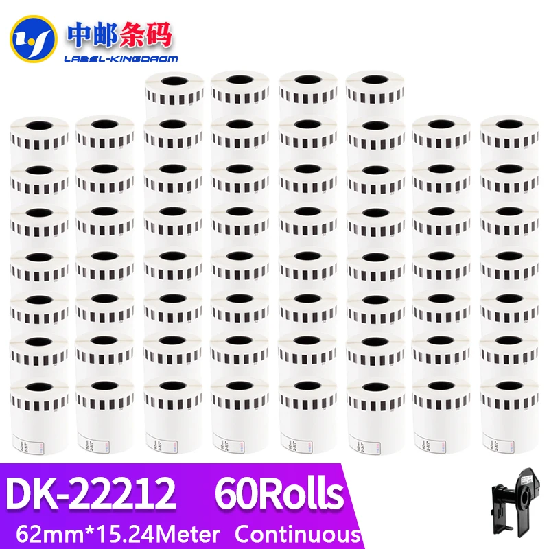 

60 рулонов для заправки универсальной фотомагнитной детали 62 мм * 15,24 м, непрерывная Совместимость с фотографическим принтером Brother