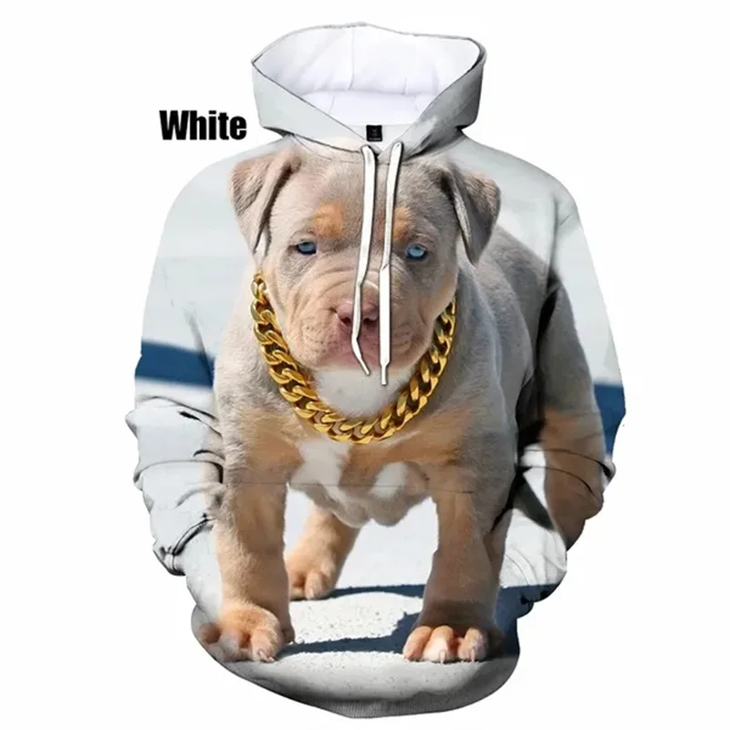 thumbnail image 1 of Sudadera con capucha informal de moda para hombre, sudadera con estampado 3D de bulldog, sudadera holgada de talla grande para primavera y otoño, 1 of 5