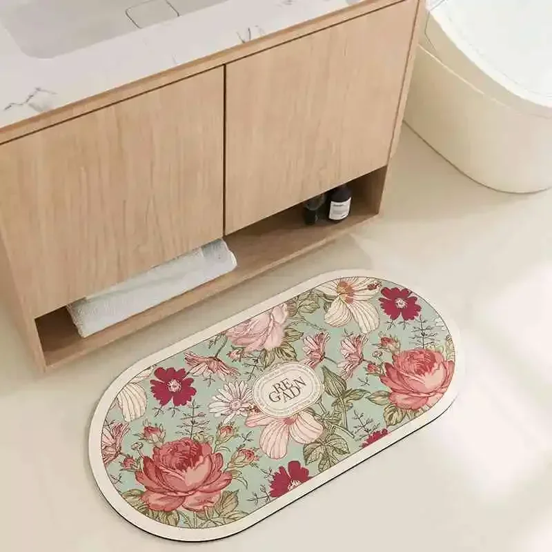 

bathroom , soft and non slip bathroom floor mat GREY