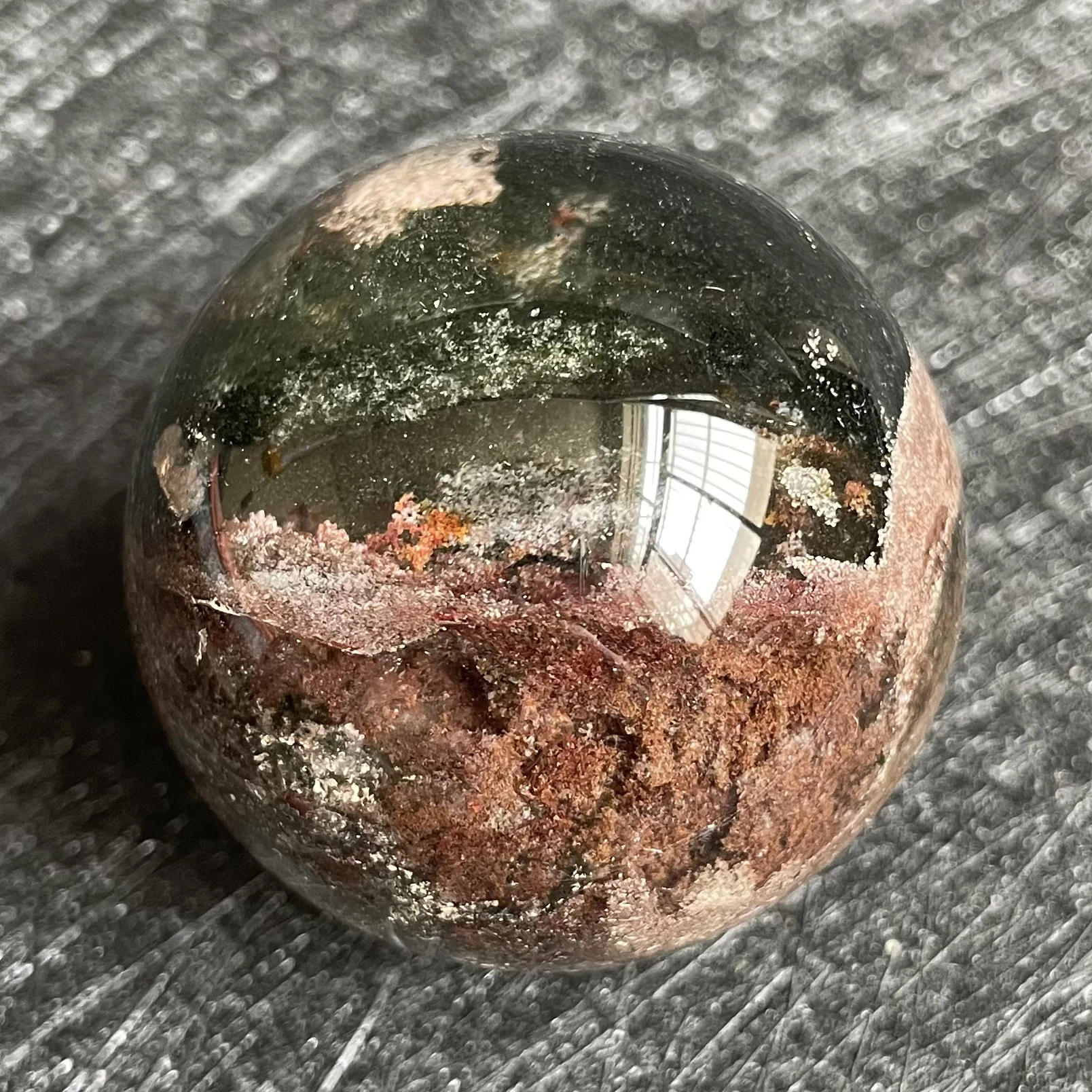 

109g Natural Green Phantom Quartz Sphere Decoration Polished Garden Quartz Crystal Ball Reiki Healing L208