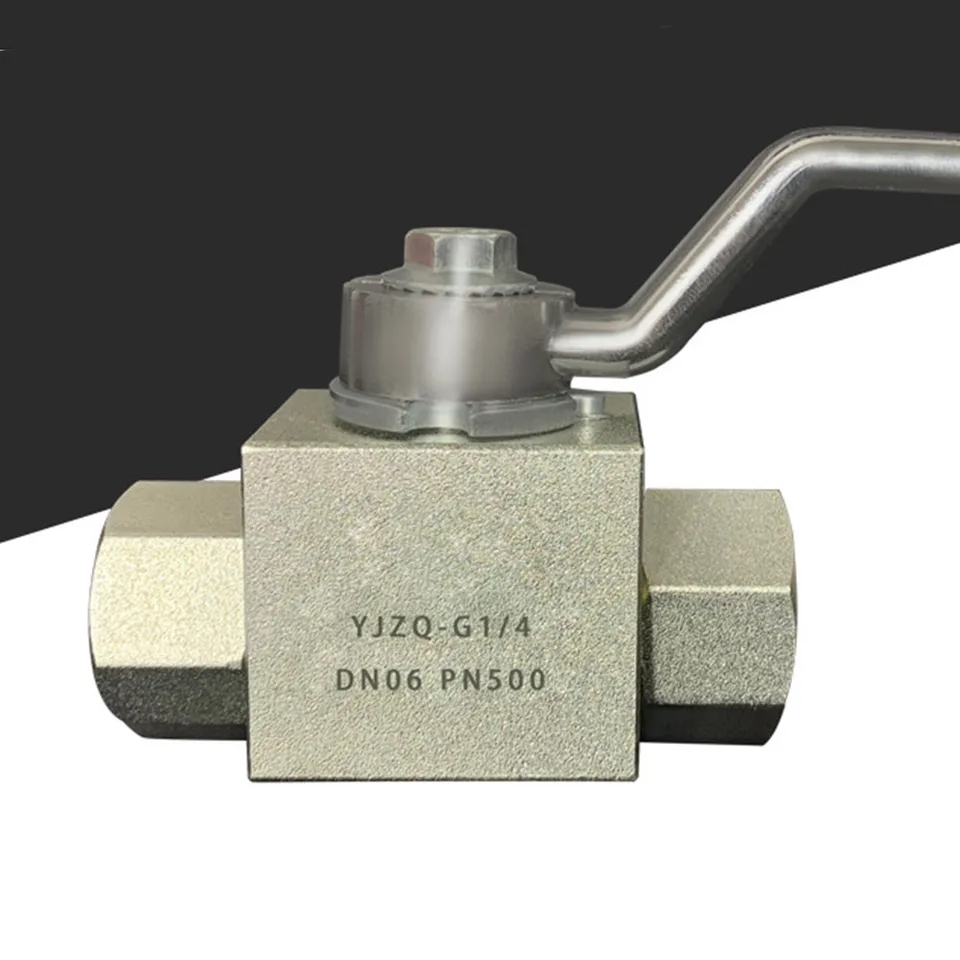 Valvola a sfera ad alta pressione idraulica, valvola a sfera idraulica a 2 vie, 1/4 a 1 per BSP - 500 Bar MWP con fori di montaggio, G1/2