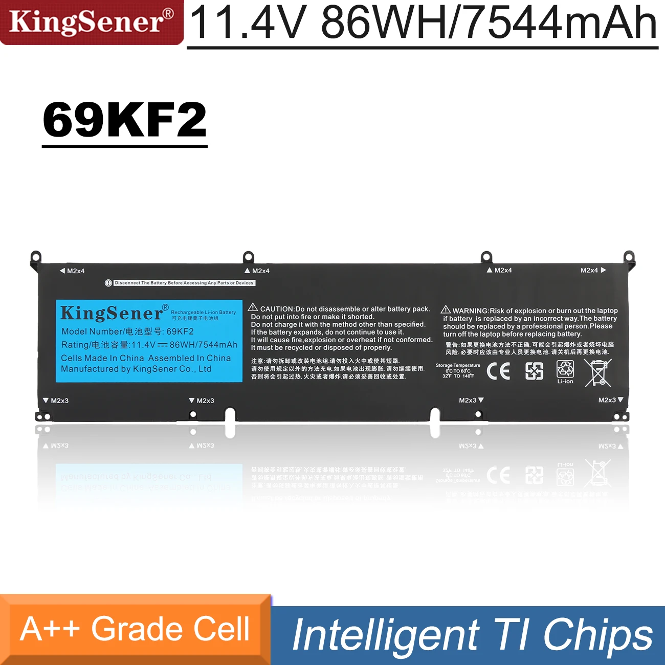 69 Kf2 Batteria Per Dell Xps 15 9500 9510 9520 9530 Precisione 5550 5560 G15 5510 5511 5520 5515 5521 G7 15 7500 P91F P87F 86Wh
