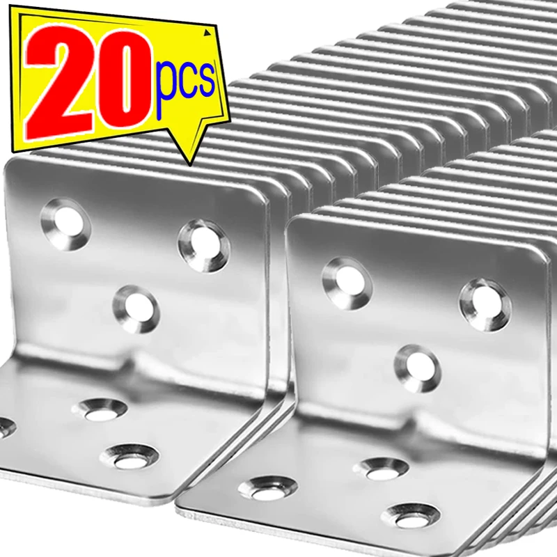 Stainless Steel 90 Degree Angle Bracket Furniture Door Cabinet Bedframe Fastener Support Frame Iron Plate Corner Brackets Tools stainless steel angle bracket furniture hardware angle bracket angled furniture hardware angle connector