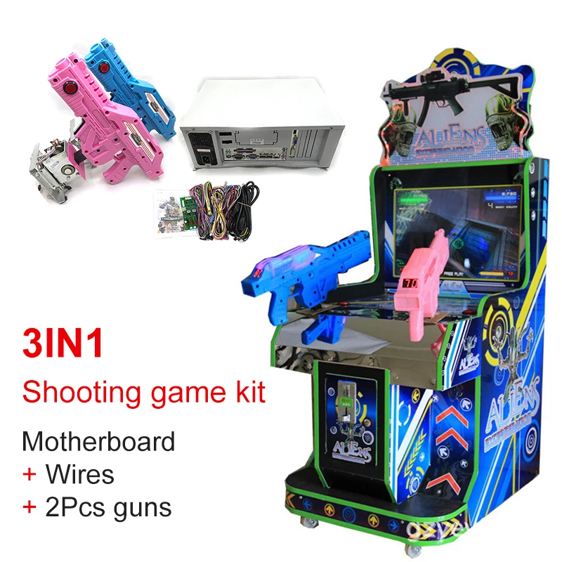 upgraded 3 in 1 arcade submachine shooting gun video simulator coin operated game for aliens farcry the house of the dead 3 Arcade Shooting Video Game Simulator Machine Kit 3 in 1 Coin Operated Gun Machine Board Aliens Farcry The House of The Dead 3