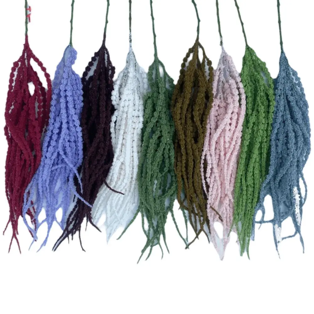 Mehrfarbige künstliche hängende Pflanzenornamente aus Schaumstoff zum Aufhängen mit langen Quasten, Foto-Requisiten, Zubehör, hängende Amaranthus-Blumen – Detail 8