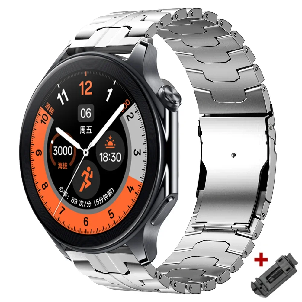 Luxury Stainless Steel Strap - 22mm Metal Band Wrist Bracelet