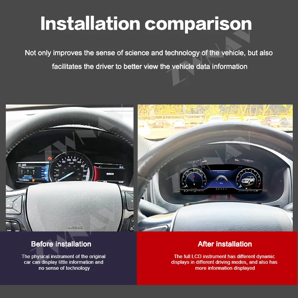Panel de Instrumentos Digital LCD de 12.3 Pulgadas para Ford Explorer 2011-2019, Reemplazo del Velocímetro Automático 6
