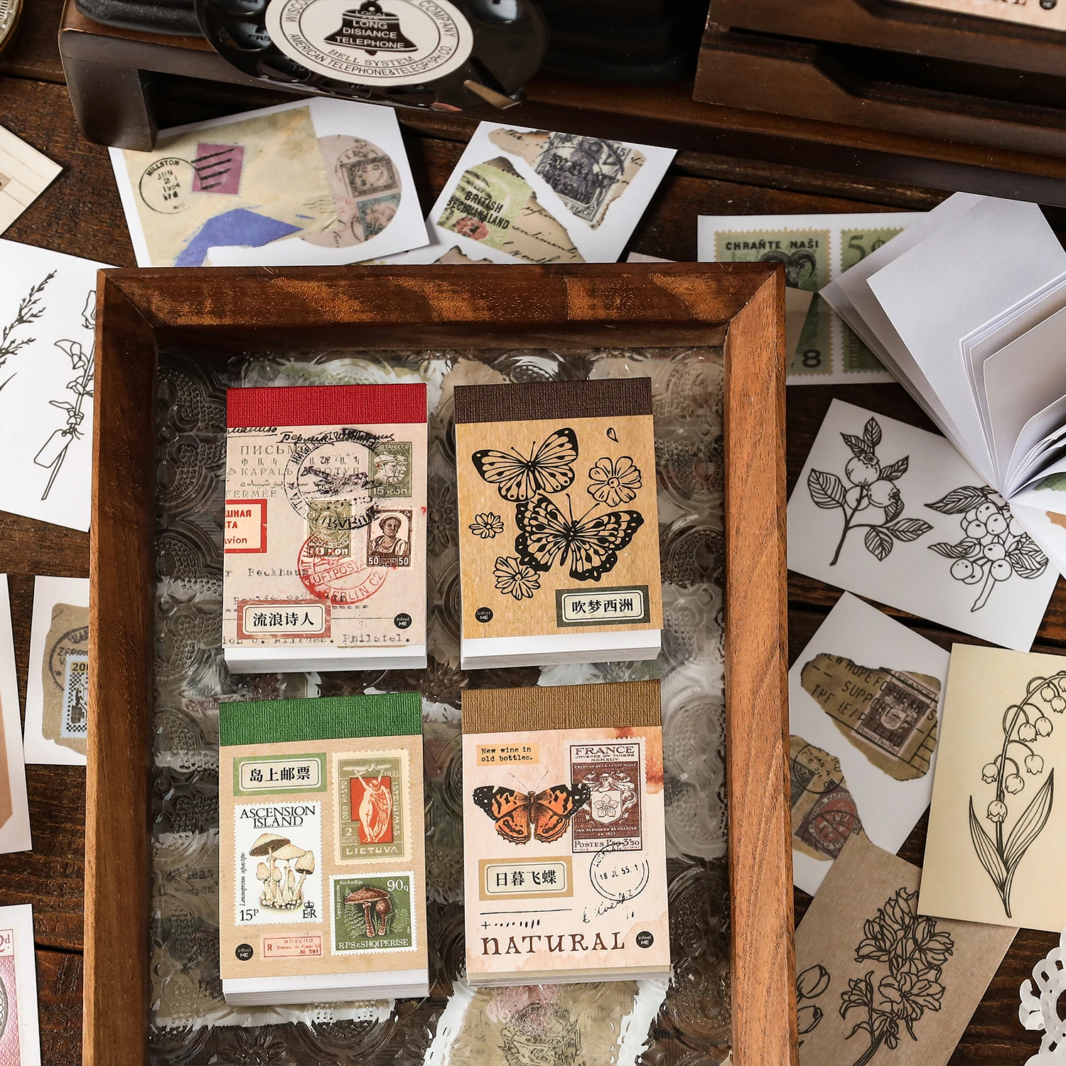 

6packs/LOT Meeting Mountain and Sea series retro paper paper masking washi sticker