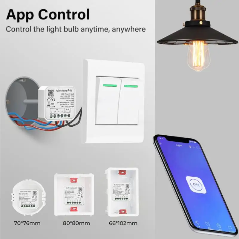 WiFi 1/2 Gang Smart Light Switch Mini DIY Module Timing Smart Life APP Remote Control Works With Tuya Alexa Alice Google Home smart switch smart light switch