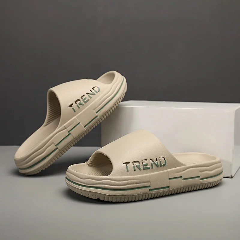 Halktofflor för män Halkskydd med tjock sula Mjuk skumsliders Supermjuk halkfri tofflor för inomhus utomhus_voghion.com