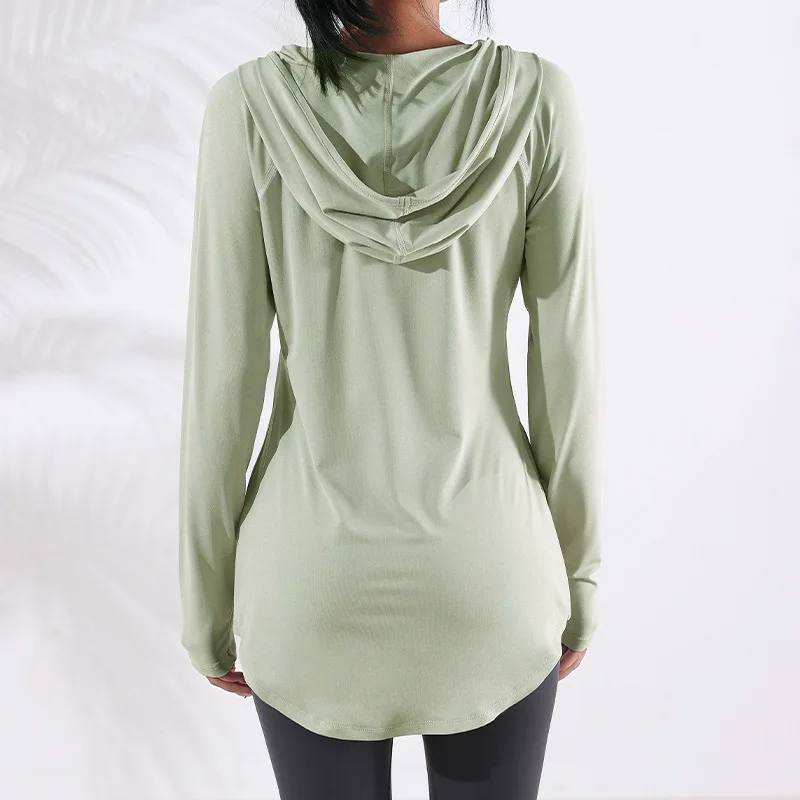 Autumn Women Sport Hoodies Loose Yoga Shirt Quick Dry Long Sleeve Running T-shirts Oversized Gym Fitness Hooded Tops Sweatshirts