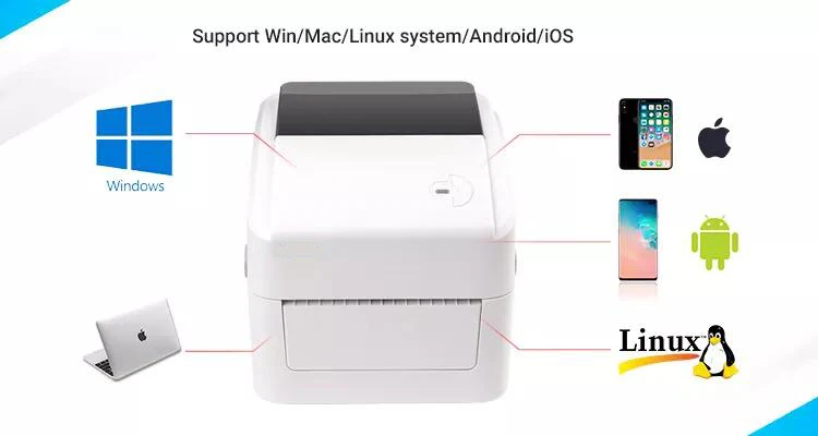 bluetooth pocket printer 420B Thermal Label Printer Barcode Printer Support 25mm-108mm Label Shipping printe Express Waybill ePacket QR Code cheap mini printer