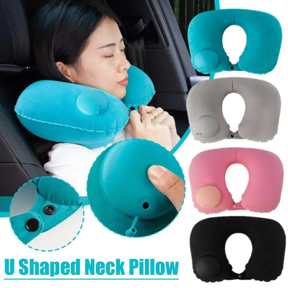 

U Shaped Neck Pillow Support Inflatable Travel Pillow For Car Auto Train Plane Inflatable Neck Pillow