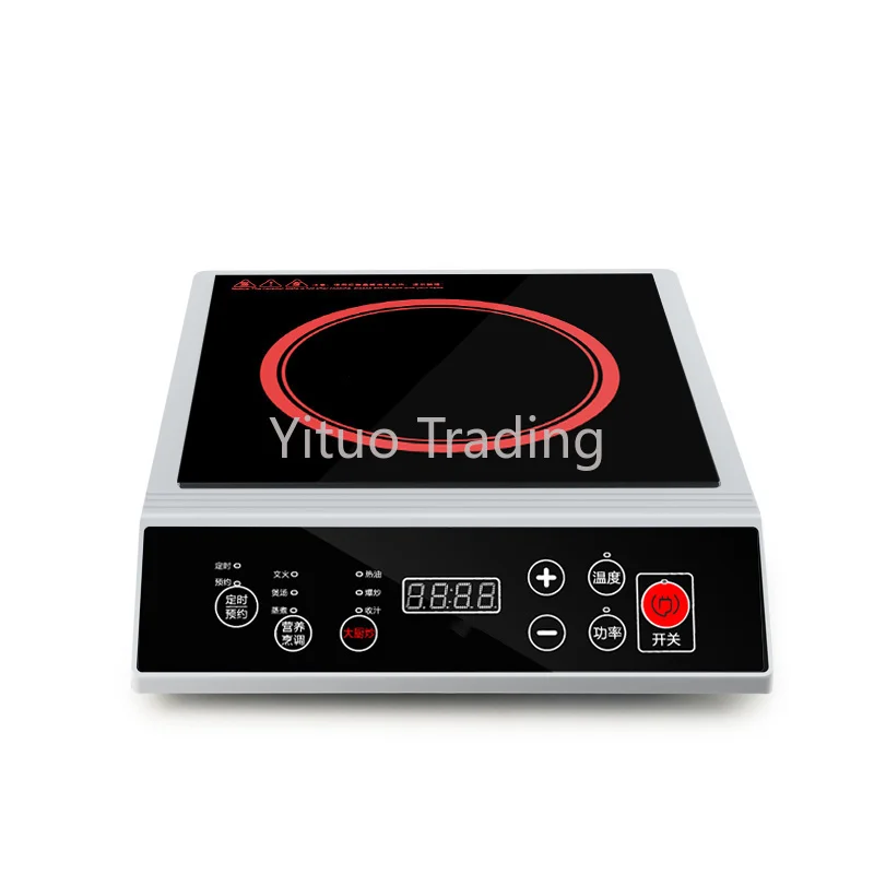 

Интеллектуальная Индукционная плита промышленного типа с кнопками, 3500 Вт, 9-скоростная печь для перемешивания фри, столовая, ресторан, плоская индукционная плита