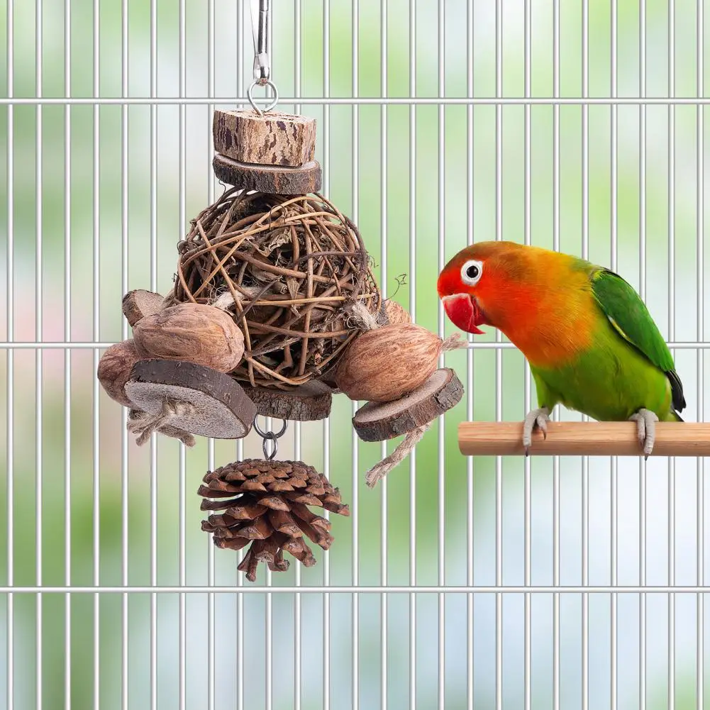Parrot Toy Teeth Grinding Pet Bird Toy Bite Resistant Pet Bird Chew Hanging Pendant