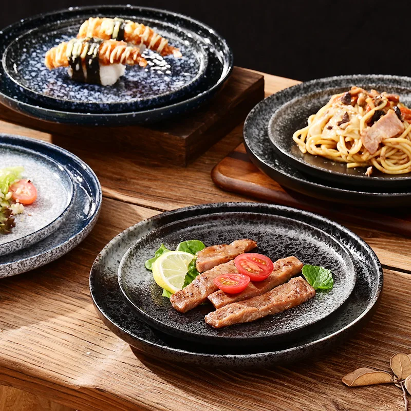 

Creative Ceramic Steak Plate Breakfast Plate Dessert Plate Tableware Plate Japanese Tableware Western Plate Home Meal Noodles