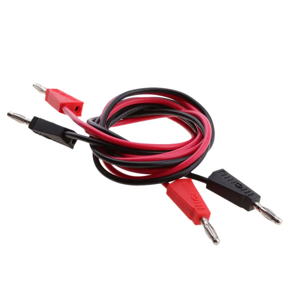 

2 Pieces 1m 4mm Banana to Banana Plug Soft Silicone Test Cable