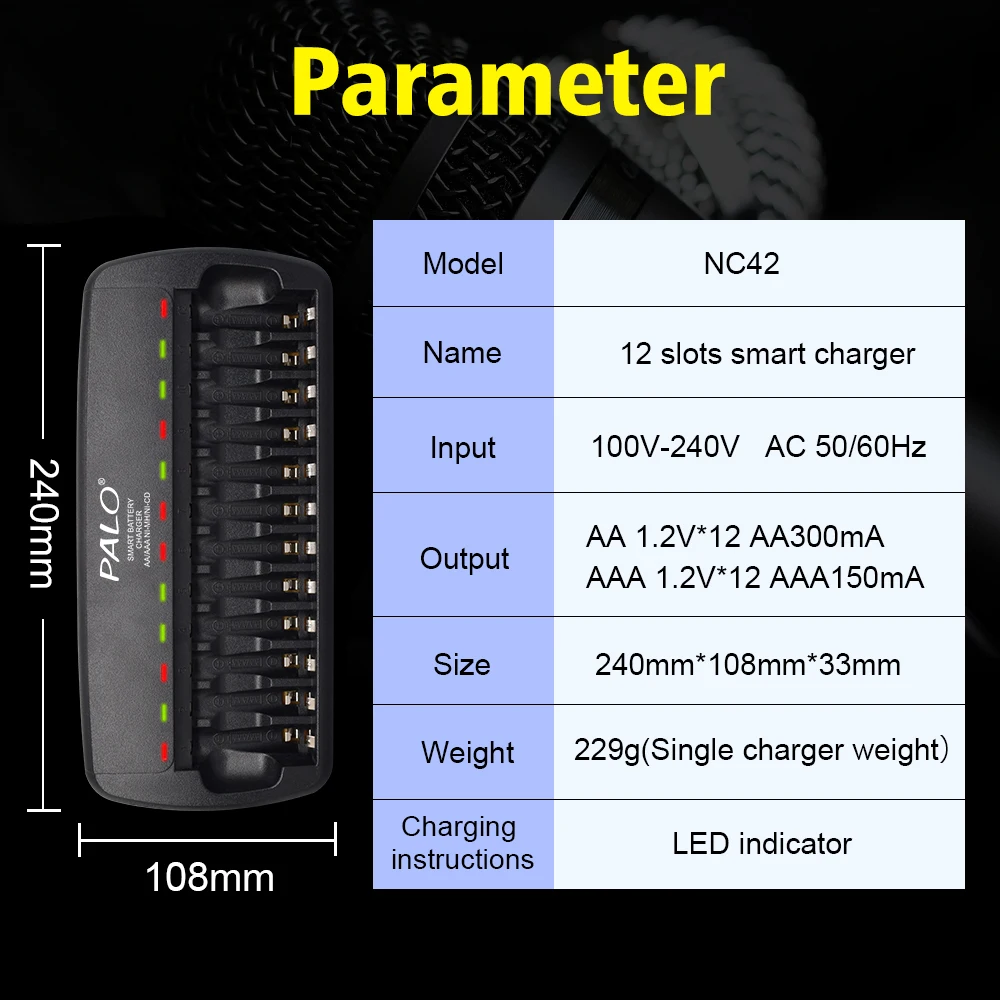 4/6/8/12/16/24 Slots Battery Charger LCD Display Smart For 1.2V AA AAA NIMH NICD Rechargeable Batteries