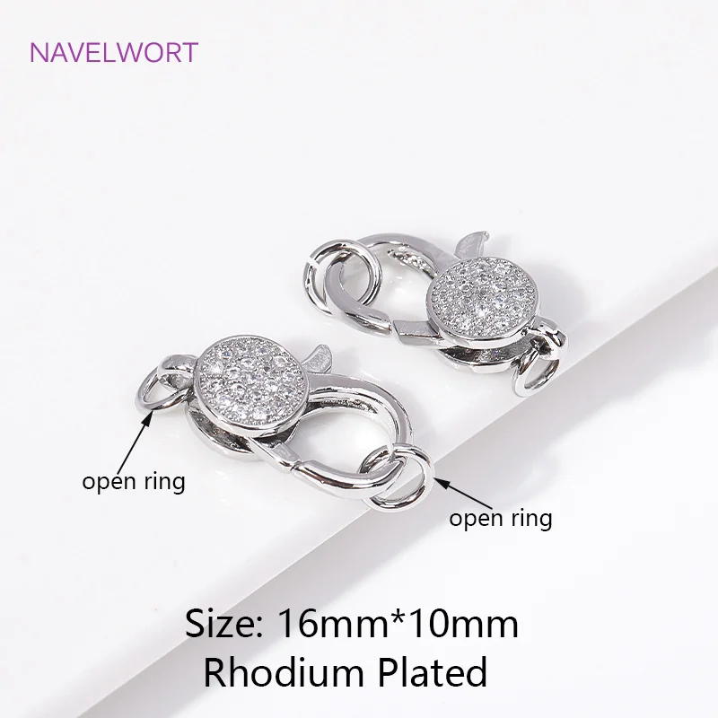 Modische eingelegte Zirkon-Verschlüsse, 18 Karat vergoldet, runde/Herz-Karabinerverschlüsse mit offenem Ring für DIY-Schmuckherstellungszubehör – Detail 22
