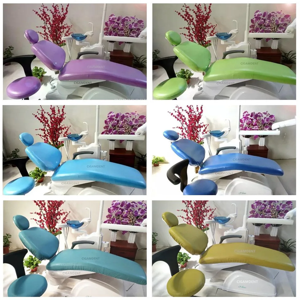 1Set Dental Unit Chair Cover Seat Sleeves Chair Parts Protector Dentist Stool Cushion Pu Leather