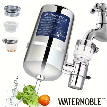 Waternoble - Faucet Water Purifier 8-Layer Cartridge System Reduces Lead Fluoride Chlorine for Hard Water in Kitchen Bathroom