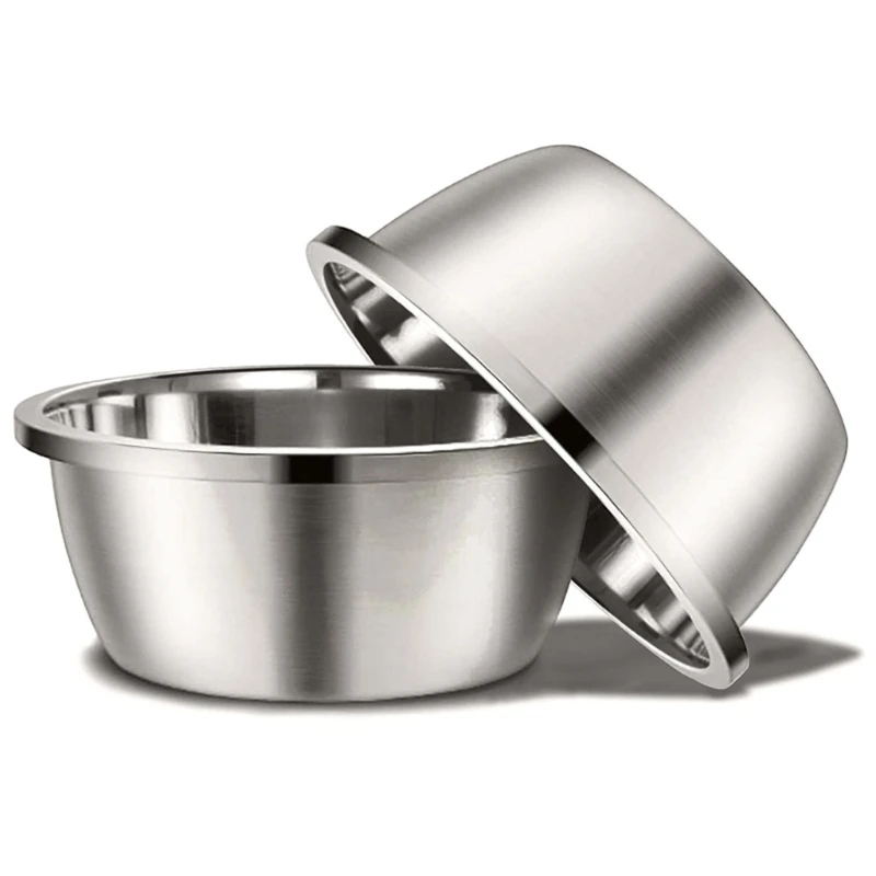Large Stainless Steel Dog Bowls Thick Smooth Metal and Water Dishes