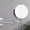 Wall Mounted Folding Arm Extend Bathroom Mirror With LED Light 10X Magnification Double Side Touch Dimming Makeup Mirrors 1