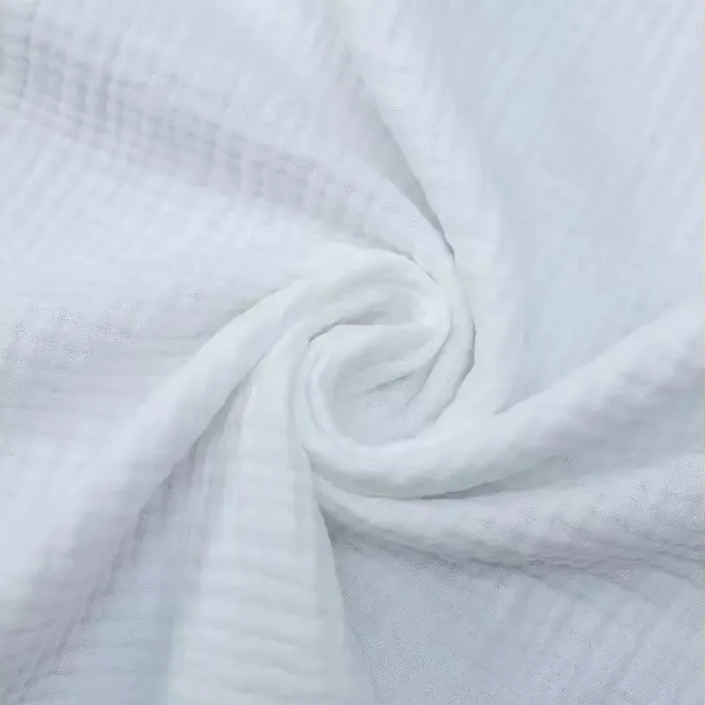 4겹 230g 코튼 무슬린 원단 부드럽고 통기성 좋은 크링클 거즈 원단 속싸개 블랭킷 턱받이 DIY 바느질 원단 도매