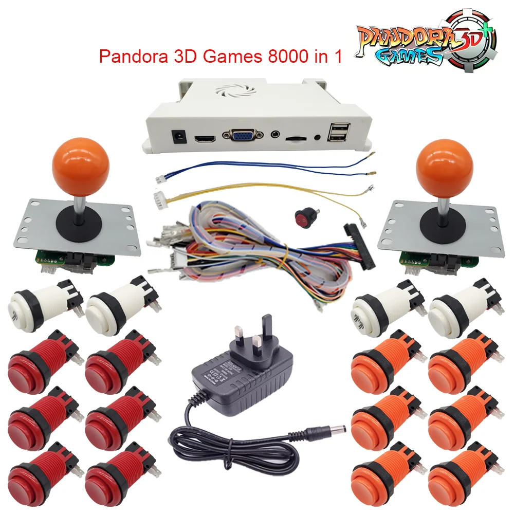 Pandora 3D 8000 in 1 Pcb Board Zero Lag Control DIY Home Arcade Game Console Retro Arcade Kit Tekken 5 6 2 player arcade