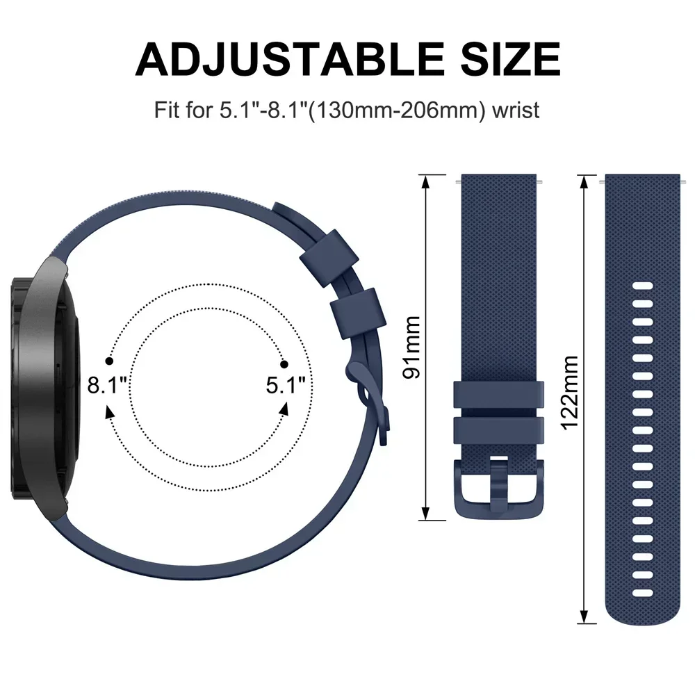 18mm/20mm/22mm Silikonbänder für Amazfit GTS 4/3/2/2e/4 Mini/GTR 4/3/3 Pro/2/2e Sportarmband Amazfit Bip 6-5-3/u/s/pro Band – Detail 2