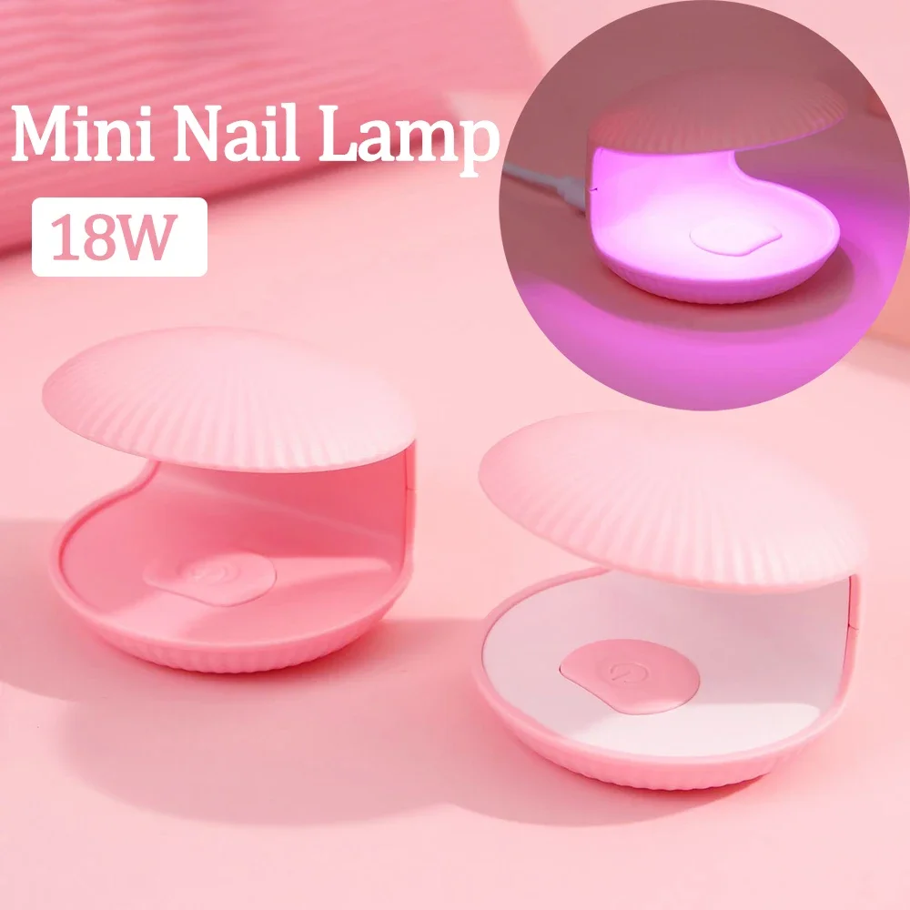 쉘 네일 드라이어 LED 램프, 한 손가락 빠른 건조, 미니 휴대용 네일 드라이어, USB 케이블 포함, 가정 여행 네일 도구, 18W