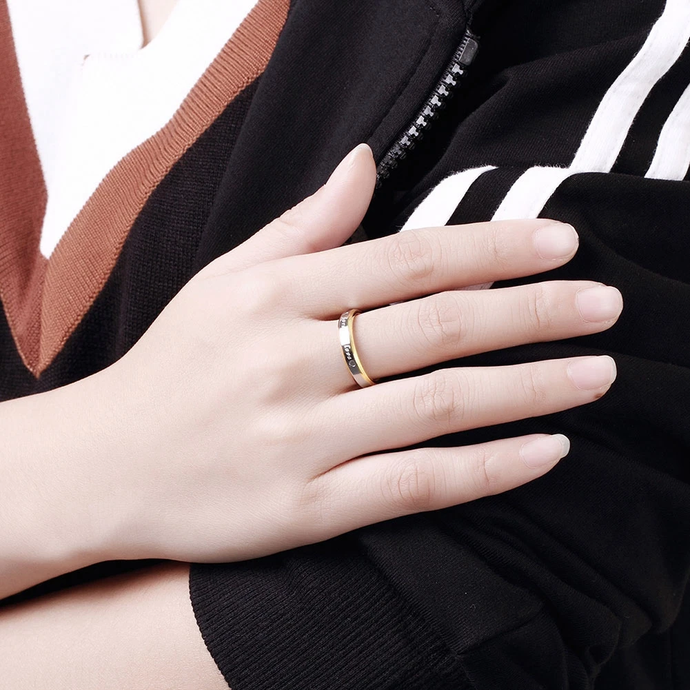 Wedding Couple Rings Women & Men Engagement Stainless Steel Jewelry