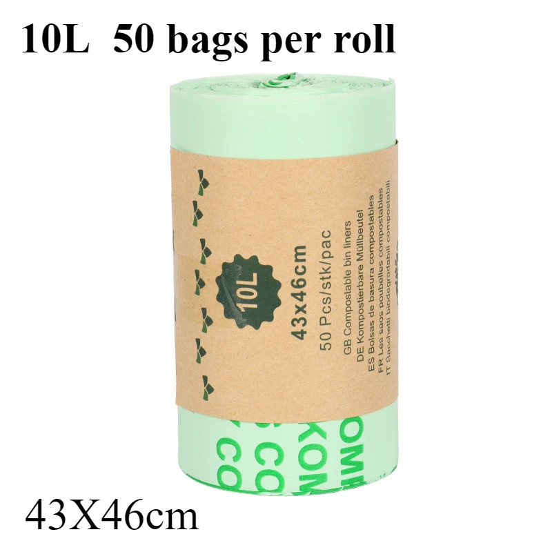 Eco-Friendly Biodegradable Garbage Bags - 50 Pack of Durable, Tear-Resistant Compostable Bags (Multiple Sizes)