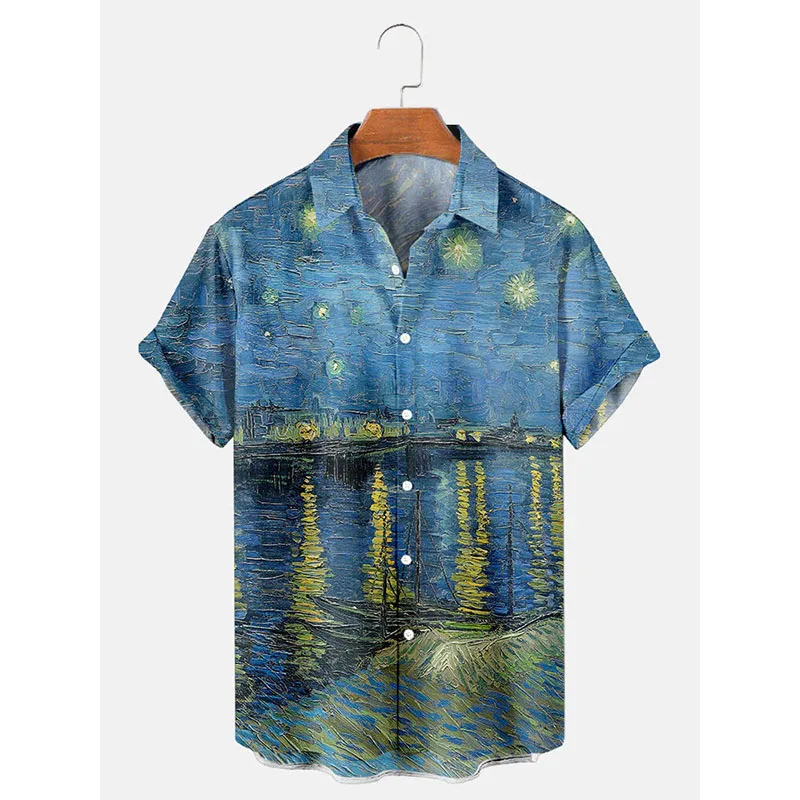 Van Gogh 3D Print Shirt 3