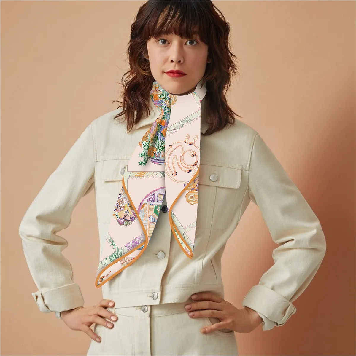 New Summer Air-conditioned Room Warm Square Scarf French Fashion Women's Shawl Gift Fashion Trend Headscarf