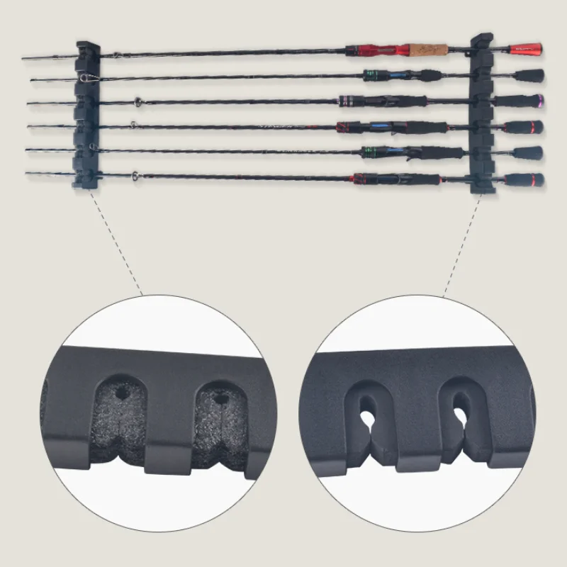 Fishing Rod Storage Rack 6 Holes Wall-mounted