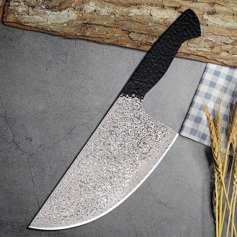 

67 слоев Дамасская сталь кухонный нож пустой DIY Кливер Мясник нож без ручки