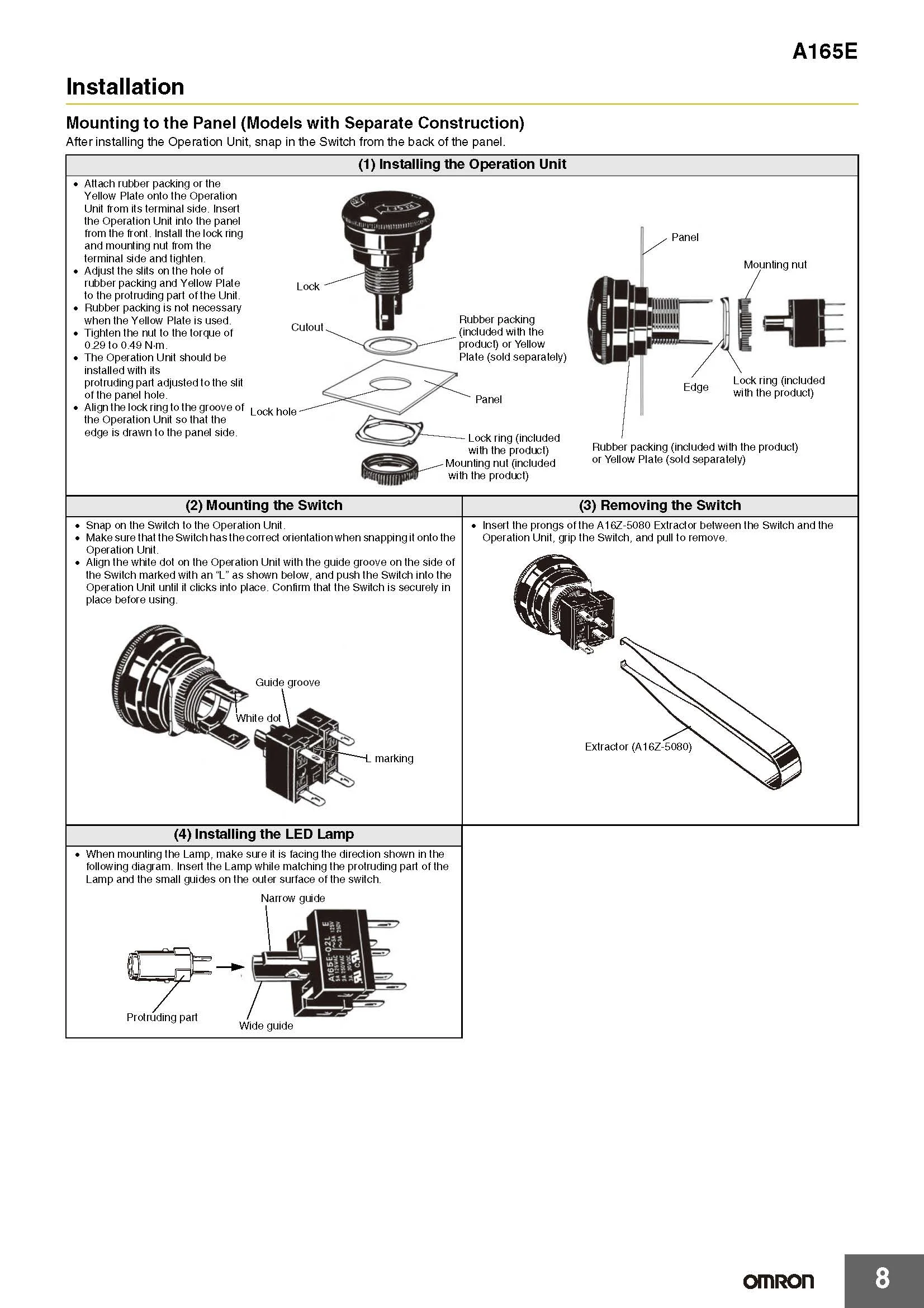 OMRON Not-Aus-Taster Original Neu Authentisch Japan A165E-S-01 A165E-S-02 30VDC 3A 5A für Sicherheitsausrüstung – Detail 8