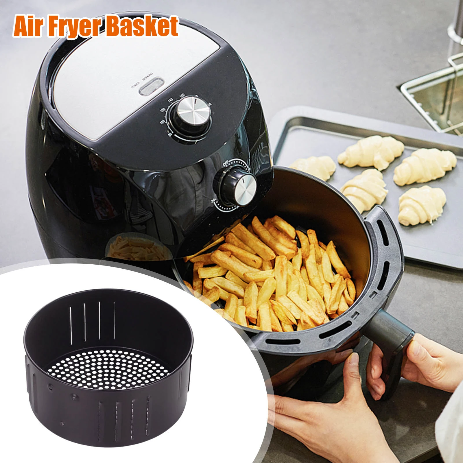 Air Fryer Replacement Basket With Straight Handle 6l Square Fry