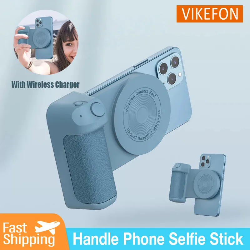 Handheld Magnetic Phone Selfie Stick with Wireless Charger Camera Design for Travel Photography For Smart phones Fast Charging