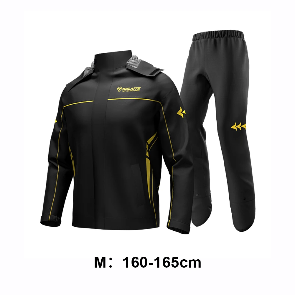 SULAITE Motorcycle Raincoat Suit Waterproof Motorbike Rain Suit Reflective Strip Rain Coat Jacket Women Men Outdoor Equipment