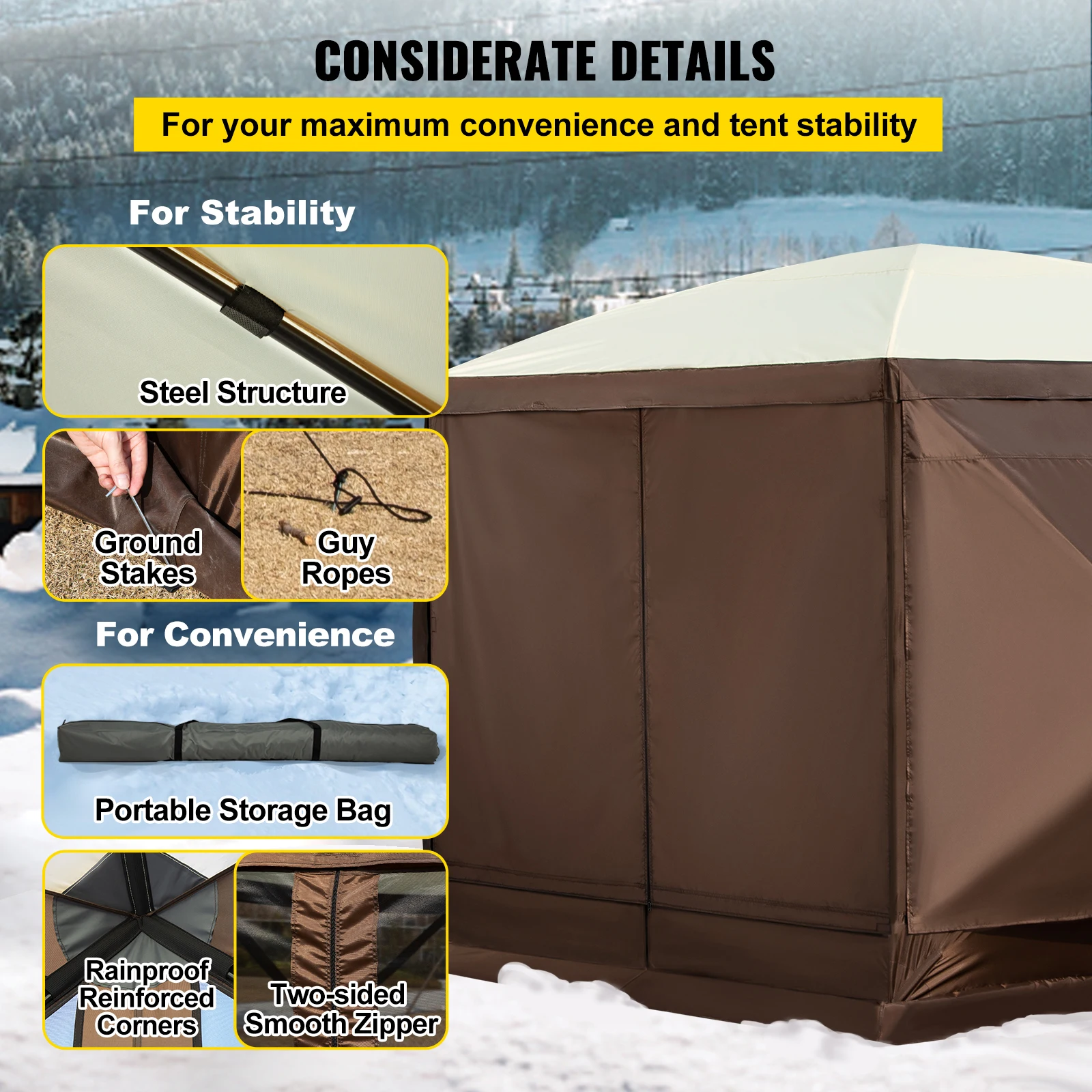 Waterproof Oxford Fabric Camping Gazebo Tent for Outdoor Events