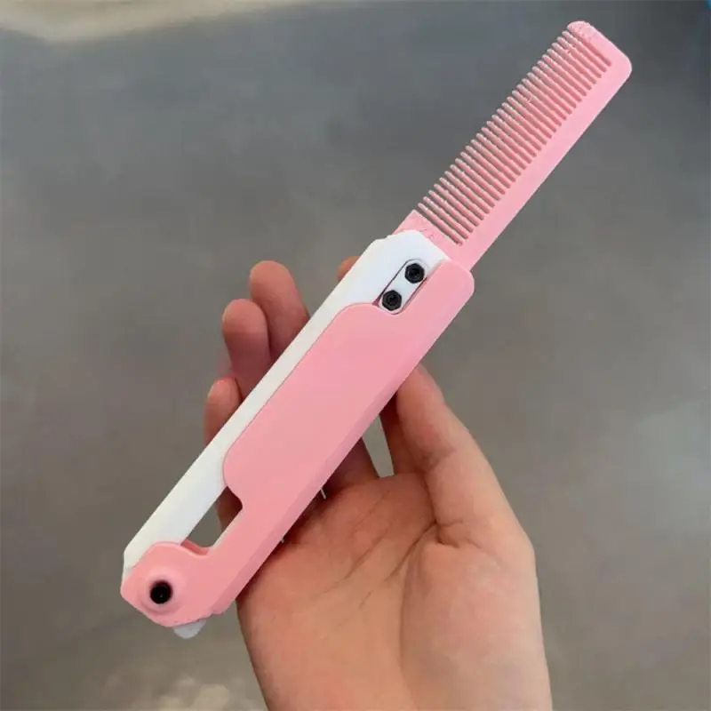 Hot 3D Radish Butterfly Comb Children's Hair Comb Portable Folding Creative Decompression Gravity Children's Hair Care