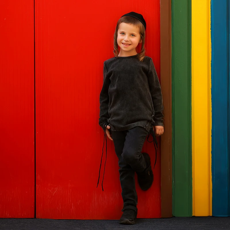 Family Matching Long Sleeve Vintage Outfit Set – Midi Dress & Kids Top-Trouser Combo